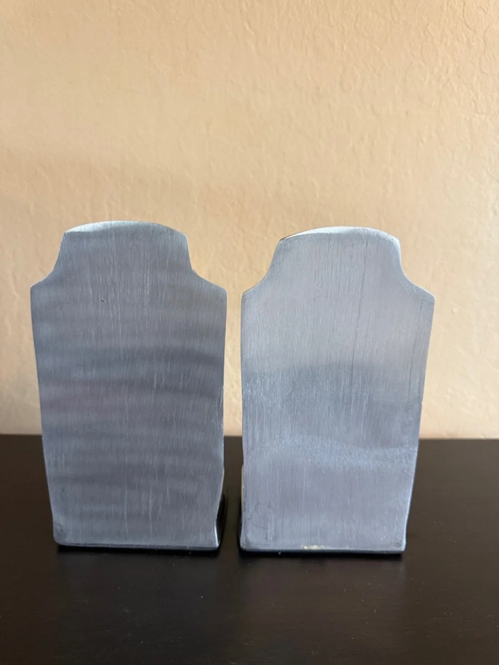 Vintage Style Silver Eiffel Tower Metal Bookends Set Heavy Weighted Paris Decor